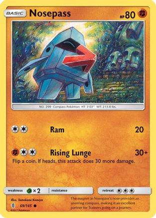 Nosepass 069/145  - Reverse Holofoil SM  Guardians Rising - Common