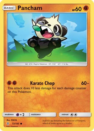 Pancham 072/145  - Reverse Holofoil SM  Guardians Rising - Common