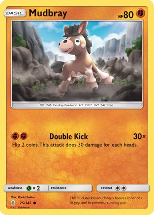 Mudbray 075  - Reverse Holofoil SM  Guardians Rising - Common