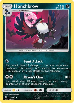 Honchkrow (079/145) [SM  Guardians Rising] Normal - Rare
