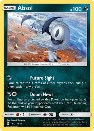 Absol (081/145) [SM  Guardians Rising] Reverse Holofoil - Holo Rare