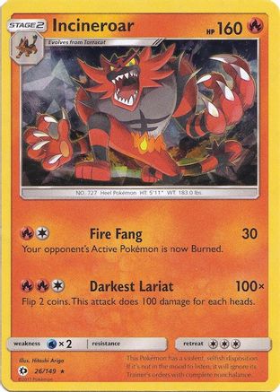 Incineroar (Cracked Ice Holo) (26/149) [Deck Exclusives] Holofoil - Holo Rare