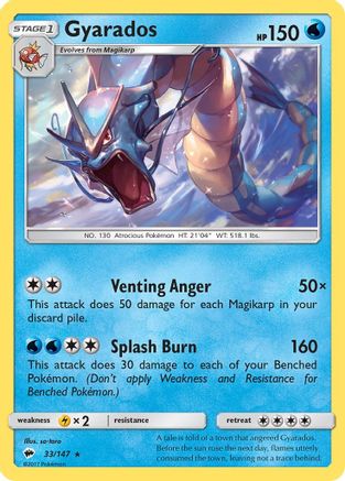 Gyarados (033/147) [SM  Burning Shadows] Reverse Holofoil - Holo Rare