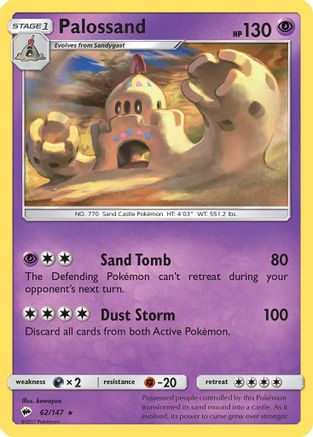 Palossand 062/147  - Reverse Holofoil SM  Burning Shadows - Holo Rare