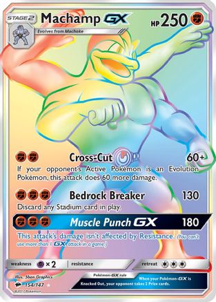 Machamp GX (Secret) 154  - Holofoil SM  Burning Shadows - Secret Rare