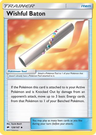 Wishful Baton 128/147  - Reverse Holofoil SM  Burning Shadows - Uncommon