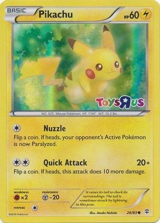 Pikachu (Toys R Us) (026/83) [Miscellaneous Cards & Products] Holofoil - Promo