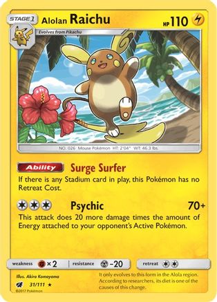Alolan Raichu (031/111) [SM  Crimson Invasion] Holofoil - Holo Rare