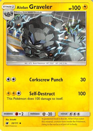 Alolan Graveler (33/111) [SM  Crimson Invasion] Normal - Uncommon