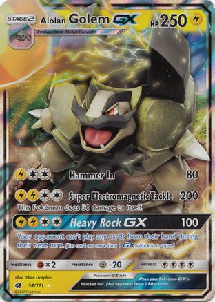 Alolan Golem GX (034/111) [SM  Crimson Invasion] Holofoil - Ultra Rare