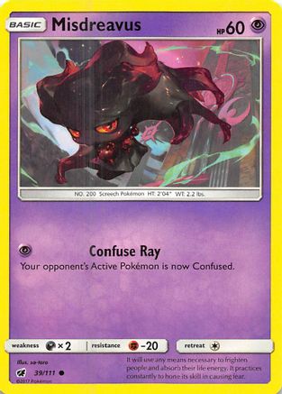 Misdreavus 039/111  - Reverse Holofoil SM  Crimson Invasion - Common