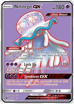 Nihilego GX (Full Art) 103/111  - Holofoil SM  Crimson Invasion - Ultra Rare