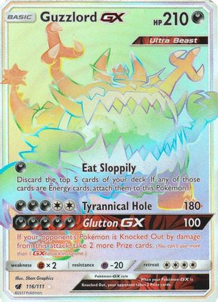 Guzzlord GX (Secret) 116  - Holofoil SM  Crimson Invasion - Secret Rare