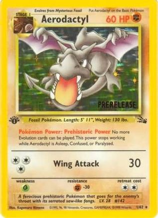 Aerodactyl (Prerelease) 001  - 1st Edition Holofoil WoTC Promo - Promo