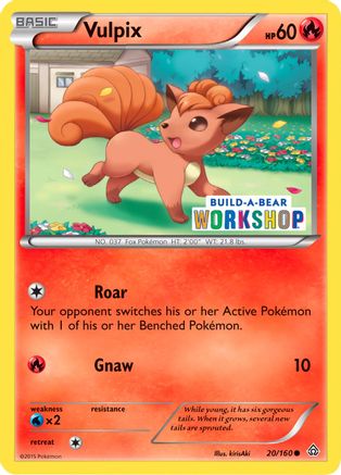 Vulpix (Build-A-Bear Workshop Exclusive) (020/160) [Miscellaneous Cards & Products] Normal - Promo