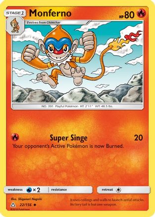 Monferno 022/156  SM  Ultra Prism - Uncommon