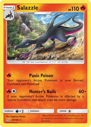 Salazzle 026  - Reverse Holofoil SM  Ultra Prism - Rare