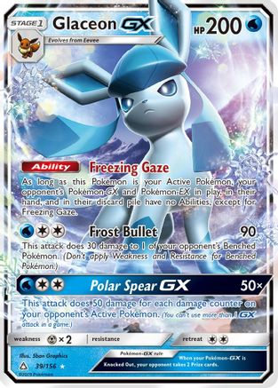 Glaceon GX (039/156) [SM  Ultra Prism] Holofoil - Ultra Rare