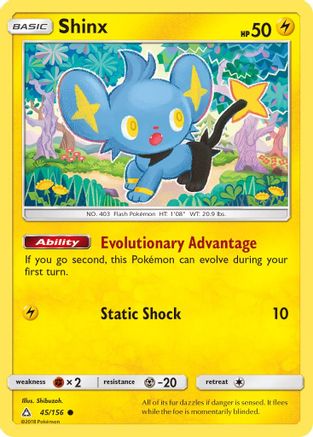 Shinx (45) (45) 045/156  - Reverse Holofoil SM  Ultra Prism - Common