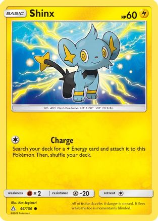 Shinx (46) (46) 046/156  - Reverse Holofoil SM  Ultra Prism - Common