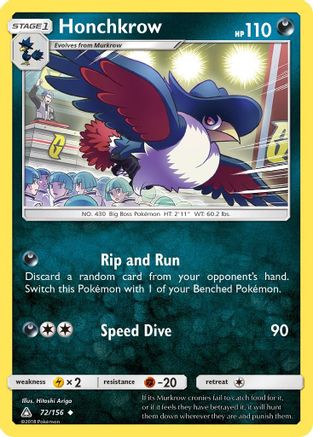 Honchkrow (72/156) [SM  Ultra Prism] Normal - Uncommon