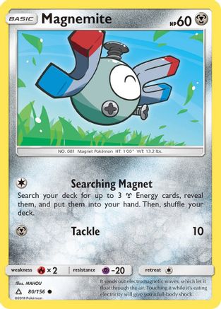 Magnemite (80) (80) 080/156  - Reverse Holofoil SM  Ultra Prism - Common