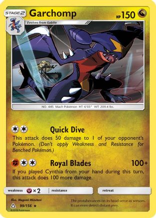 Garchomp (099/156) [SM  Ultra Prism] Normal - Rare