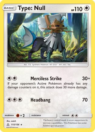 Type: Null 115/156  SM  Ultra Prism - Rare