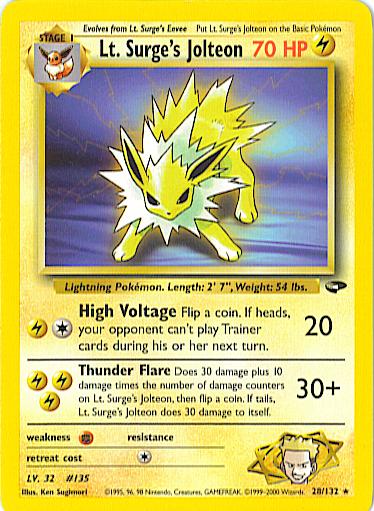 Lt. Surge's Jolteon 028  - Unlimited Gym Challenge - Rare