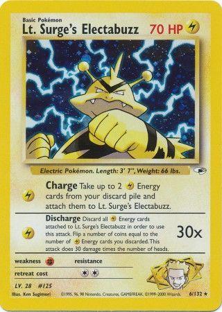 Lt. Surge's Electabuzz (6) (6) 006  - Unlimited Holofoil Gym Heroes - Holo Rare