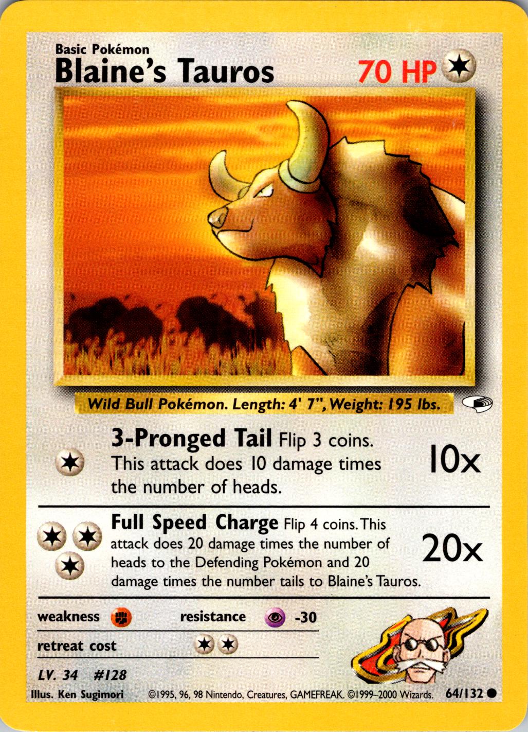 Blaine's Tauros (064/132) [Gym Heroes] Unlimited - Common