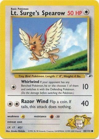 Lt. Surge's Spearow (83) (83) 083  - Unlimited Gym Heroes - Common