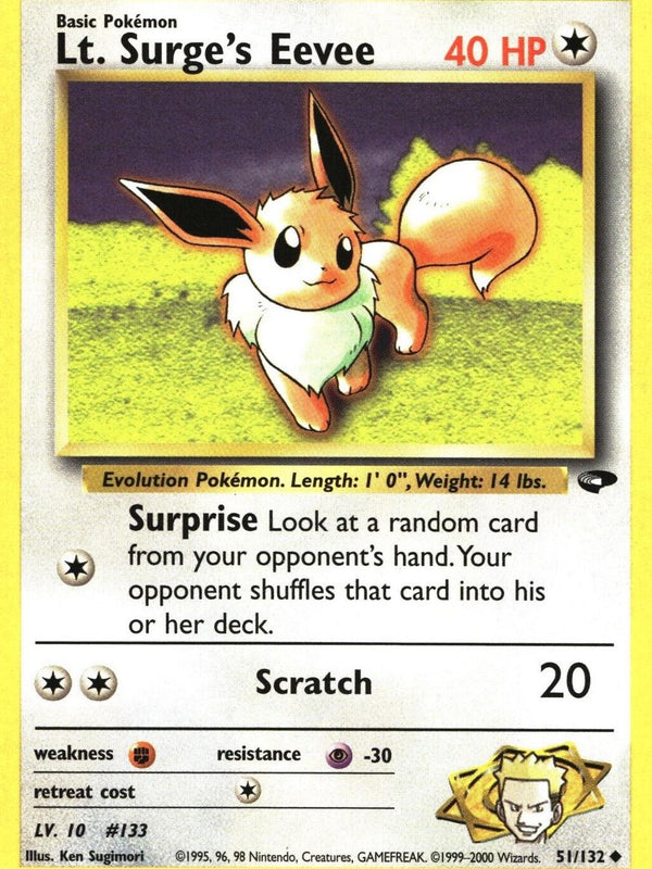 Lt. Surge's Eevee 051  - Unlimited Gym Challenge - Uncommon