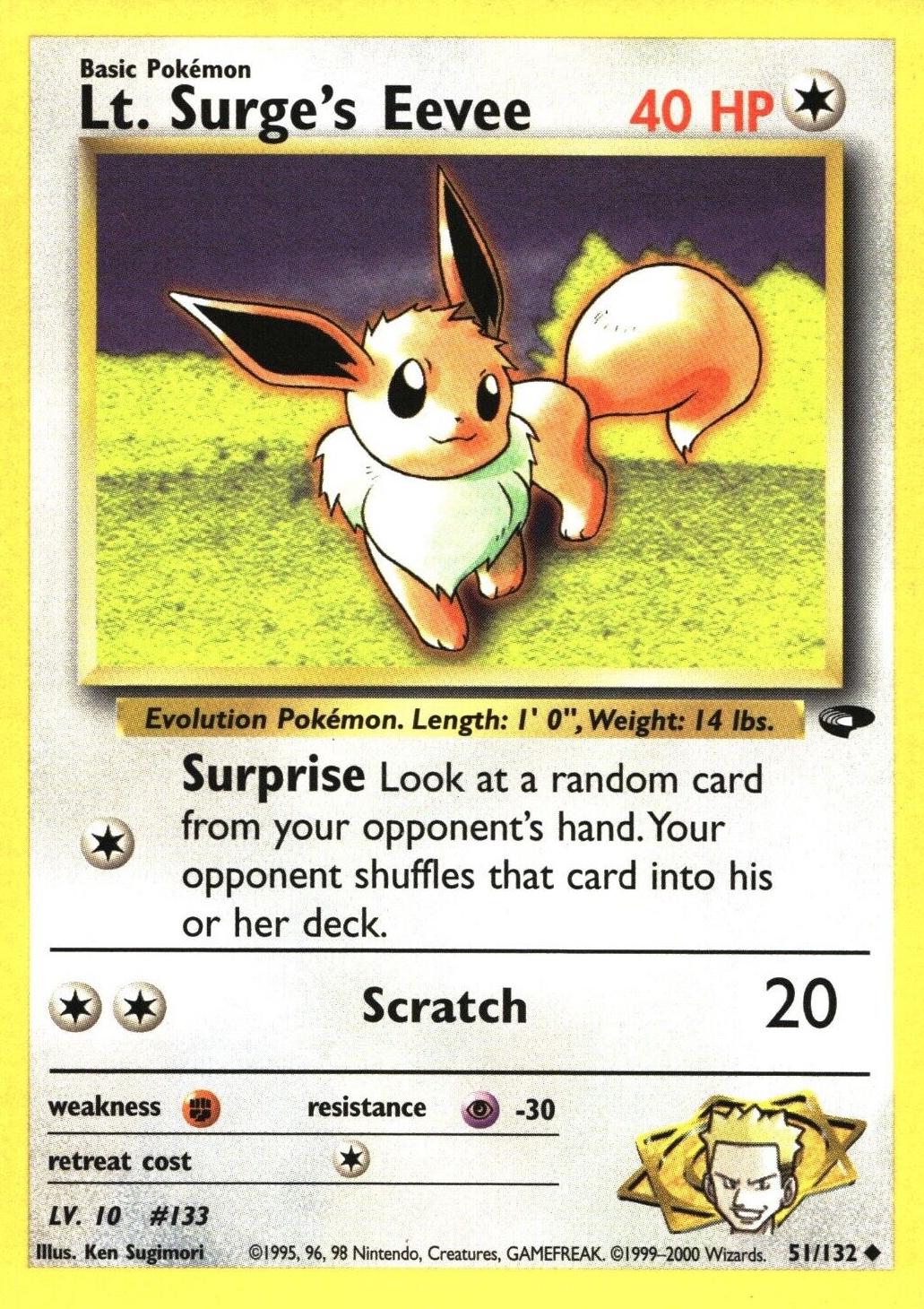 Lt. Surge's Eevee 051  - Unlimited Gym Challenge - Uncommon