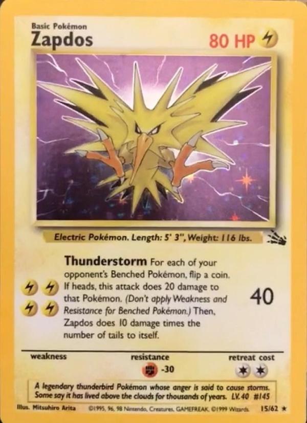 Zapdos (015/62) [Fossil] Unlimited Holofoil - Holo Rare