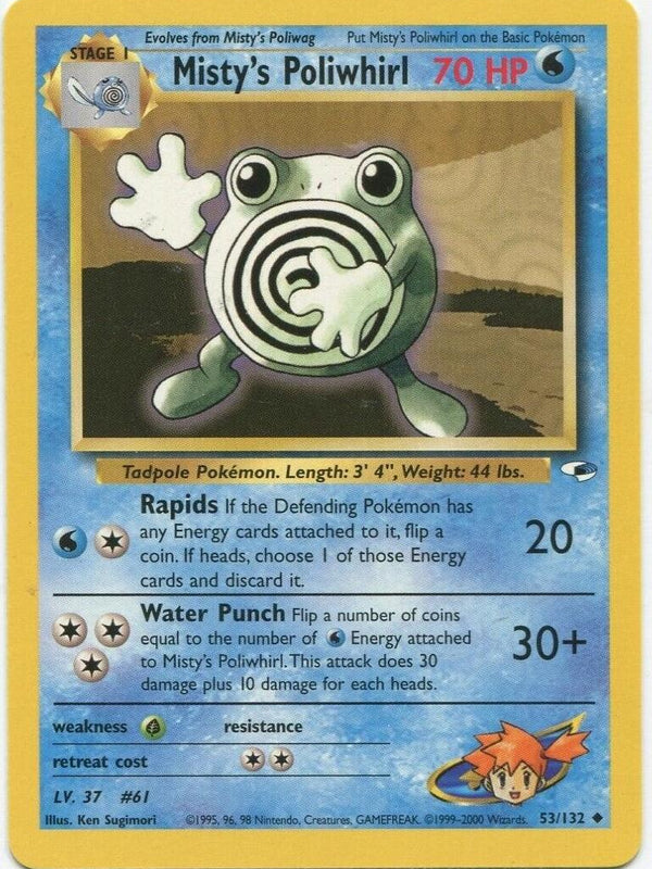 Misty's Poliwhirl 053  - Unlimited Gym Heroes - Uncommon