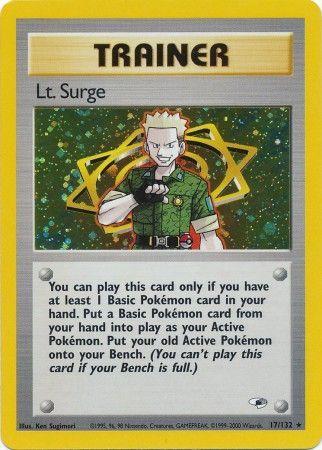 Lt. Surge (17) (17) 017/132  - Unlimited Holofoil Gym Heroes - Holo Rare