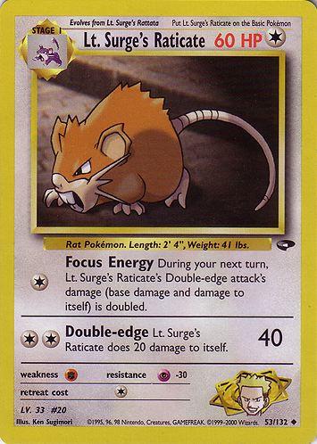 Lt. Surge's Raticate 053  - Unlimited Gym Challenge - Uncommon