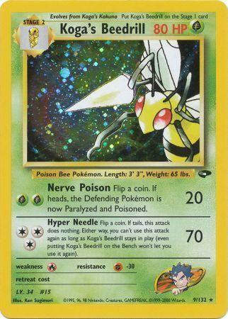 Koga's Beedrill (009/132) [Gym Challenge] Unlimited Holofoil - Holo Rare