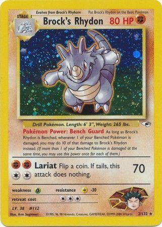 Brock's Rhydon (002/132) [Gym Heroes] Unlimited Holofoil - Holo Rare