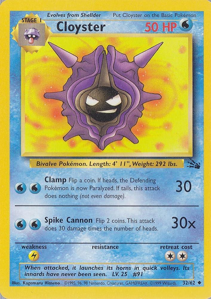 Cloyster (032/62) [Fossil] Unlimited - Uncommon