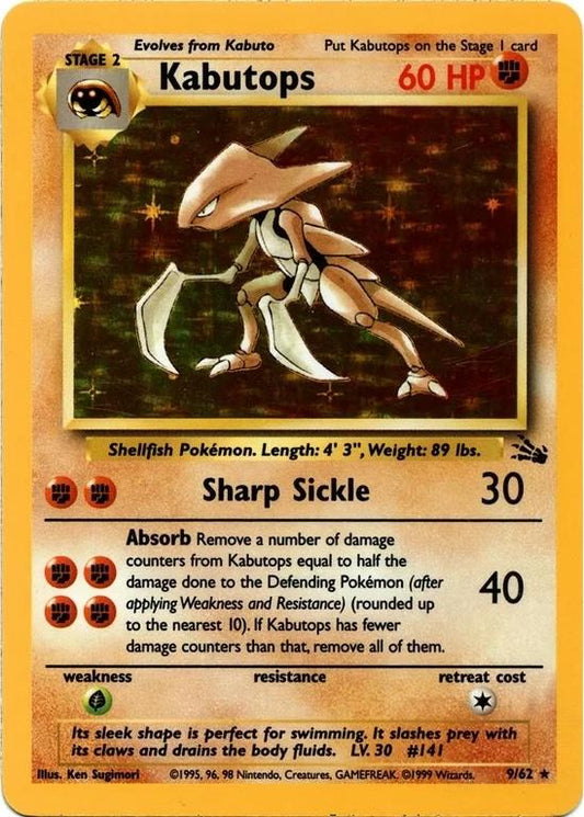 Kabutops (9) (9) 009  - Unlimited Holofoil Fossil - Holo Rare
