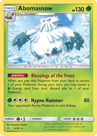 Abomasnow (4/131) [SM  Forbidden Light] Normal - Rare