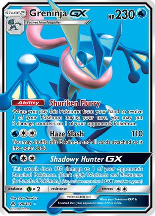 Greninja GX (Full Art) (120/131) [SM  Forbidden Light] Holofoil - Ultra Rare