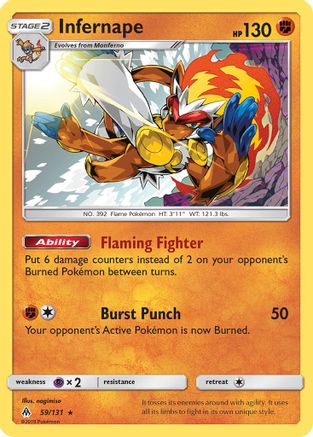 Infernape (059/131) [SM  Forbidden Light] Reverse Holofoil - Holo Rare