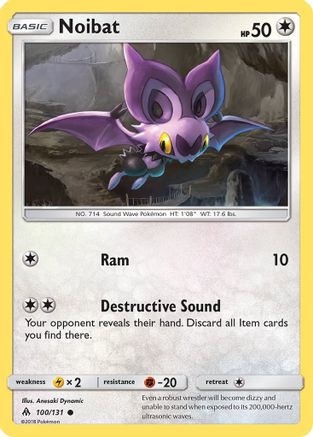 Noibat 100  - Reverse Holofoil SM  Forbidden Light - Common