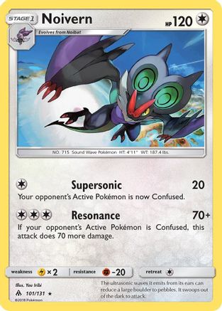 Noivern 101  - Reverse Holofoil SM  Forbidden Light - Rare