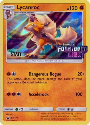Lycanroc - SM118 (Prerelease) [Staff]  - Holofoil SM Promos - Promo