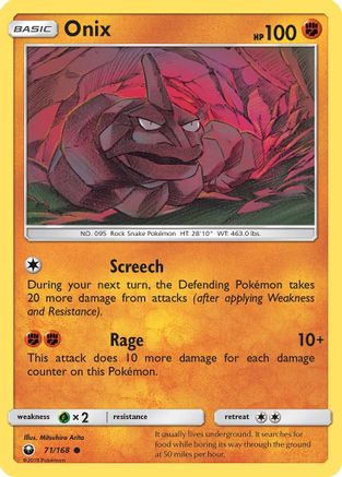 Onix 071/168  - Reverse Holofoil SM  Celestial Storm - Common