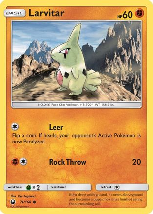 Larvitar/168  - Reverse Holofoil SM  Celestial Storm - Common